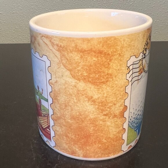 #1 MAN OF THE YEAR Golfer on a Postage Stamp Ceramic Mug ~ Russ Berrie & Co. - Picture 4 of 8